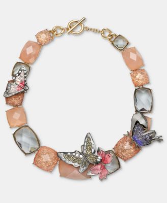 Mixed Stone Butterfly 18" Collar Necklace