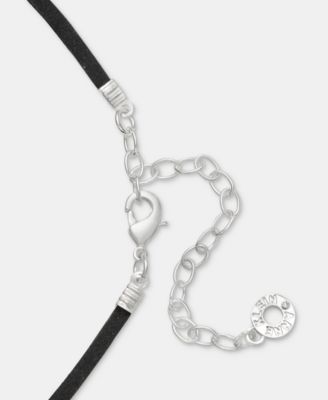 Linked Suede Cord Pendant Necklace, 32" + 3" extender