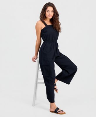 Petite Cotton Cargo Jumpsuit