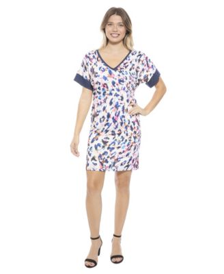 Women's Abstract Short Sleeve Knee Length T-Shirt Dress