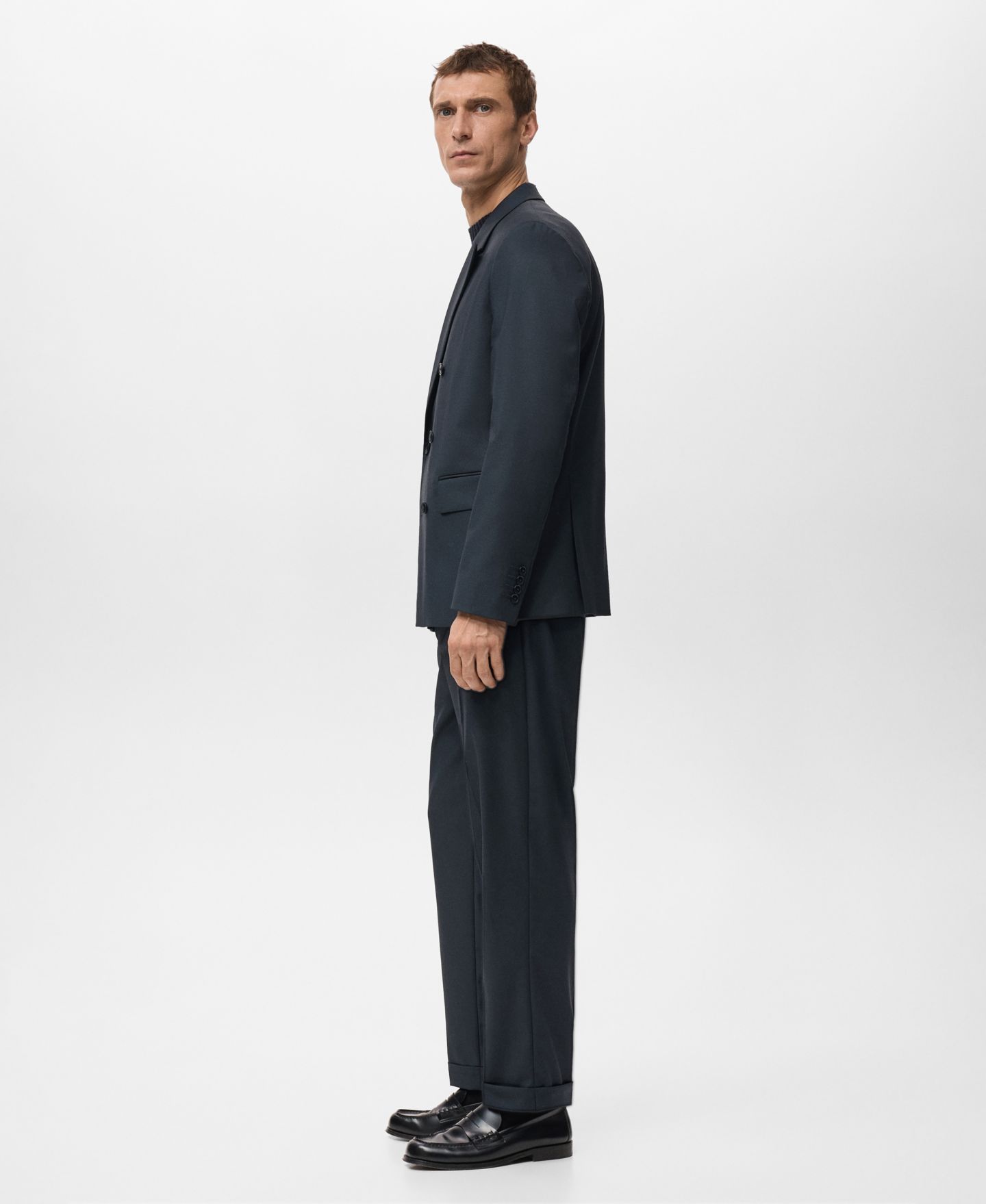 Мужские брюки MANGO Boston Slim-Fit Suit, цвет: Тёмно-синий — фото 5
