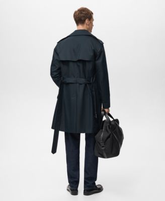 Men's Water-Repellent Belted Trench Coat