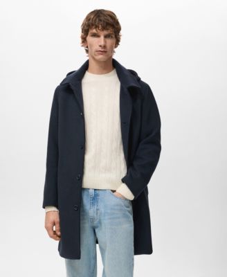 Men's Detachable Inner Collar Wool Coat