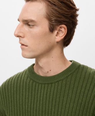 Men's Ribbed Wool-Blend Sweater