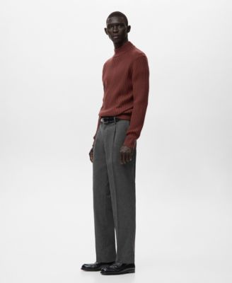 Men's Wool-Blend Rib-Knit Sweater