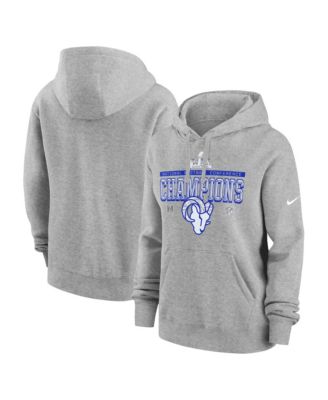 Women's Dark Heather Gray Los Angeles Rams 2025 NFC Conference Champs Locker Room Trophy Collection Hoodie