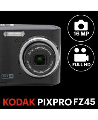 PIXPRO FZ45 Friendly Zoom 16MP Full HD Digital Camera, Black, Bundle with 32GB Memory Card and Camera Bag