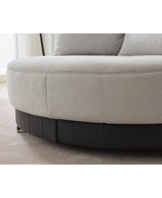 Oversized Swivel Chair Adjustable Phone, Polyester, Gray (52.75 in)