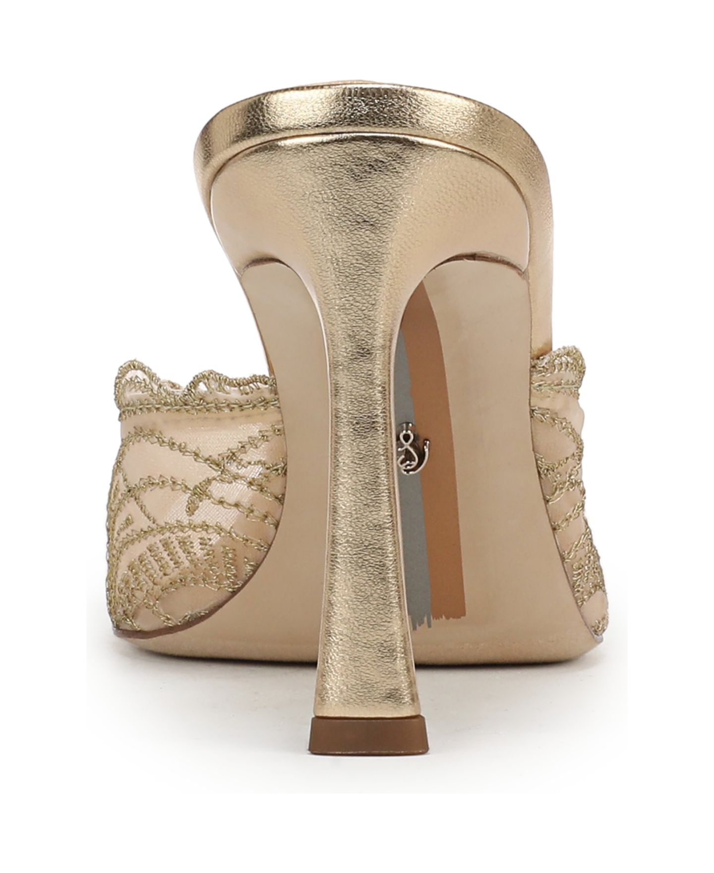 Женские сандалии Sam Edelman Iva Slide Dress Sandals, цвет: Янтарный золотой сетчатый — фото 3