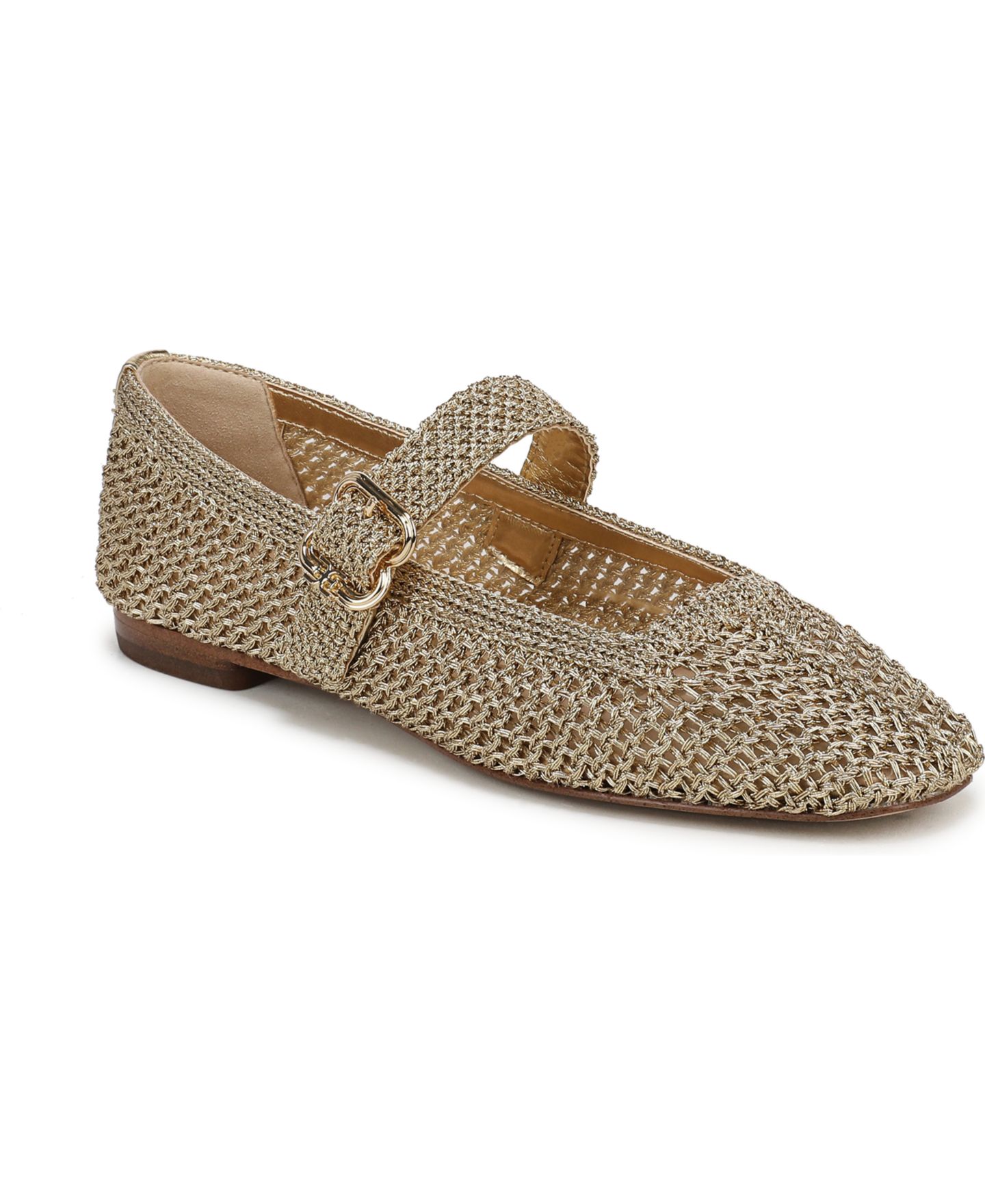 Женские трикотажные балетки Sam Edelman Michaela Mary Jane, цвет: Янтарный золотой — фото 1