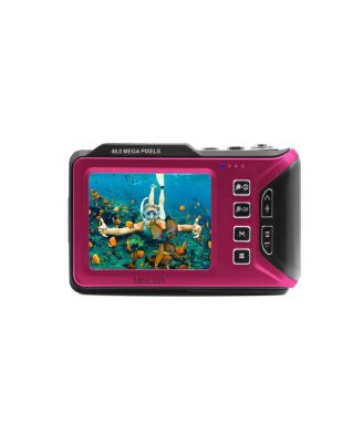 Minolta MN60WP Waterproof Dual Screen Digital Camera, Magenta