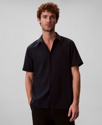 Men's Solid Seersucker Classic Button-Down Shirt
