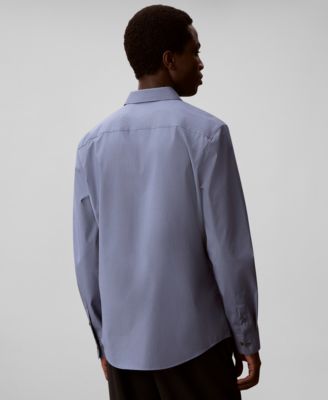 Men's Stretch Striped Slim-Fit Dress Shirt