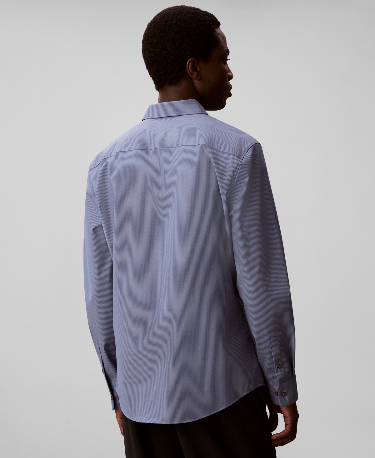 Calvin Klein Men's Stretch Striped Slim-Fit Dress Shirt