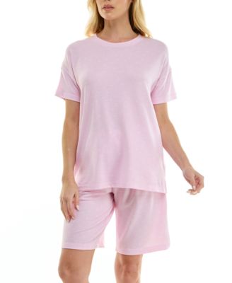 Women's Short-Sleeve Drop Shoulders Top & Shorts, 2-Piece Set