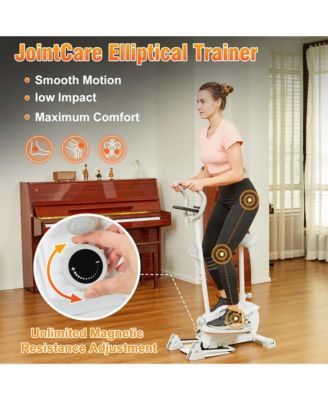 Mini Elliptical Machine with Seat, 3-Level Incline, & LED Display