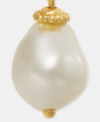 Baroque Imitation Pearl Hammered Drop Earrings