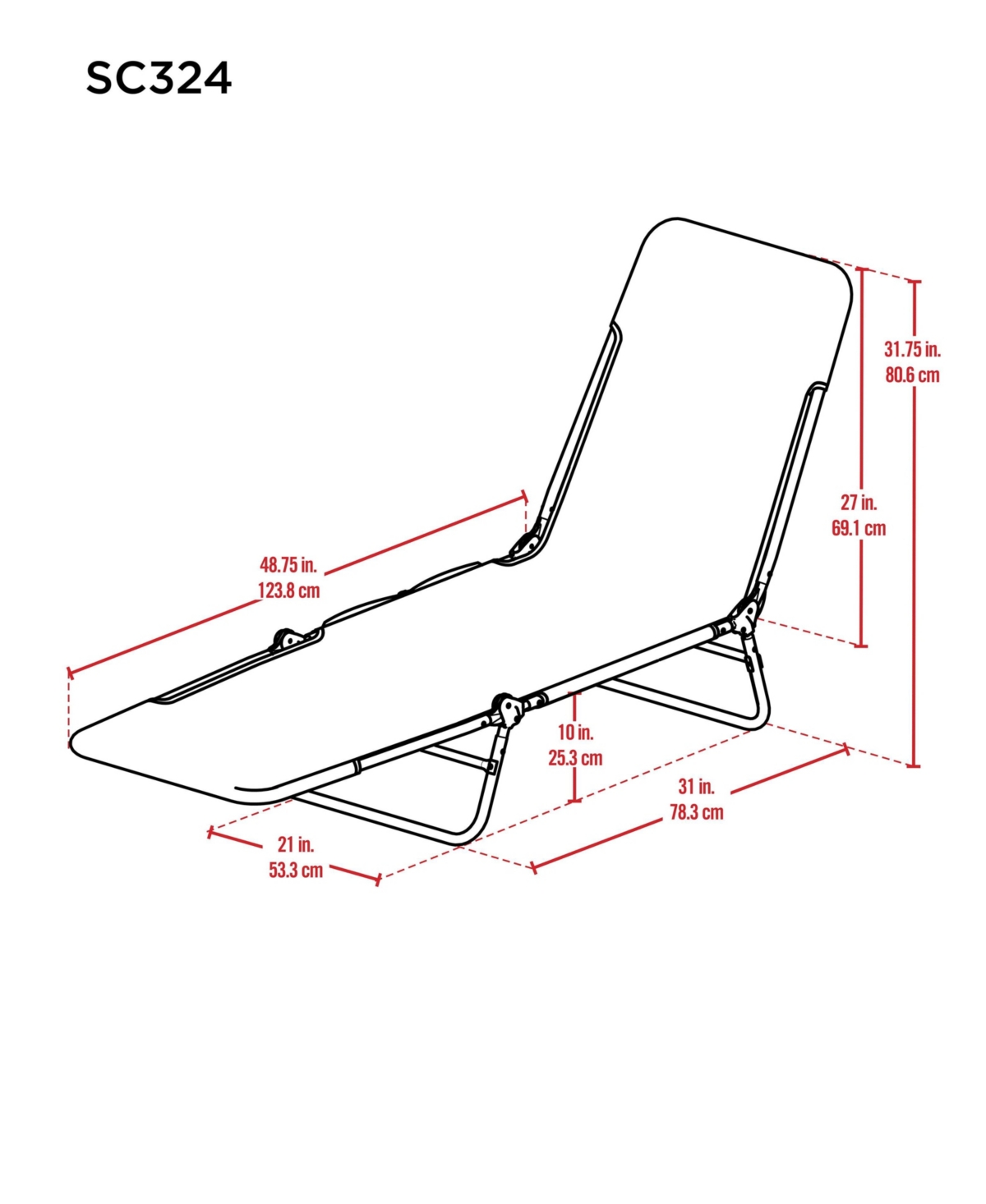 Rio Beach 2 x 3 x 3 ft Stripe Folding Beach Lounger Stripe
