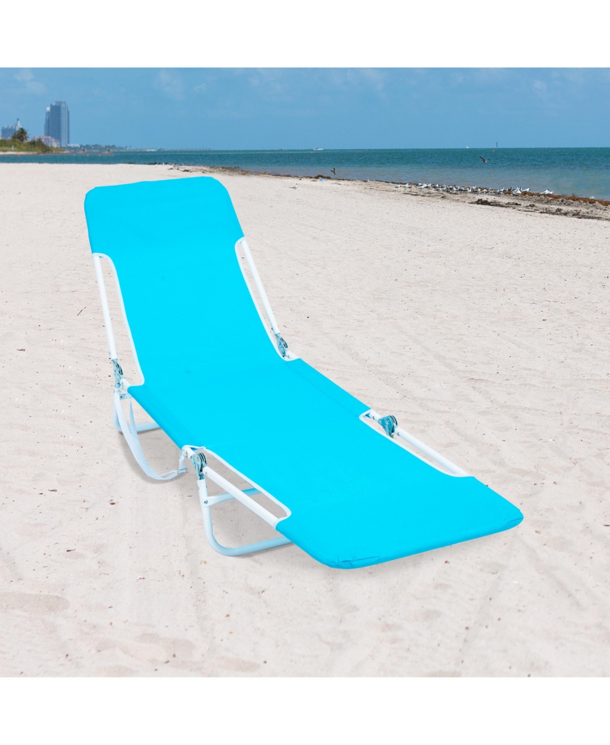 Rio Beach 2 x 3 x 3 ft Stripe Folding Beach Lounger Stripe