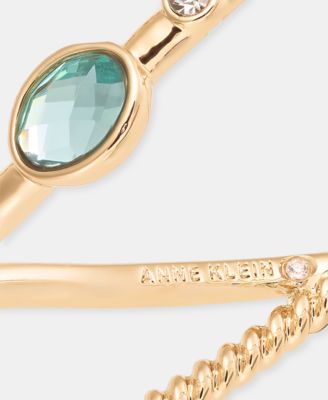 Crystal & Stone Openwork Bangle Bracelet