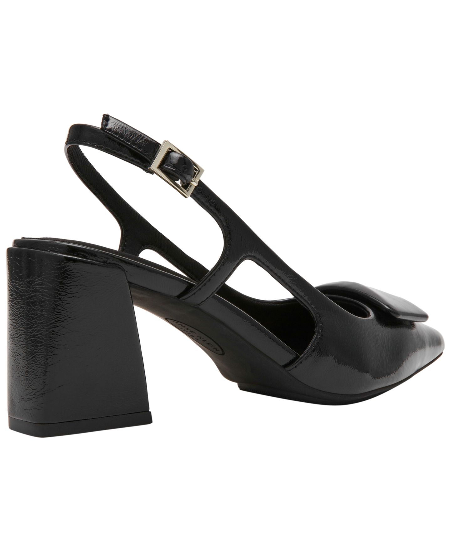 Женские туфли Anne Klein Renetta Slingback Block Heel Pumps, цвет: Чёрный лаковый — фото 6