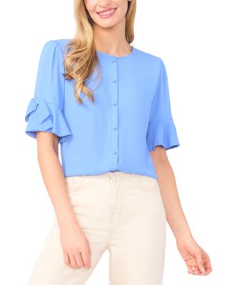 Women's Flounce Sleeve Crewneck Top