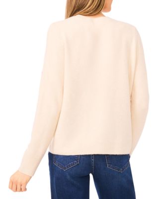 Women's Floral Embroidery Detail Crewneck Sweater