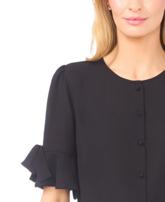 Women's Flounce Sleeve Crewneck Top