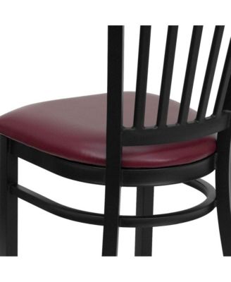 Vertical Back Metal Restaurant Dining Chair