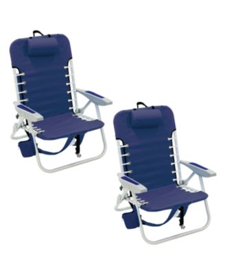 2 x 2 x 2 ft Navy 4-Position Lace-up Aluminum Backpack Chair 2 Pack