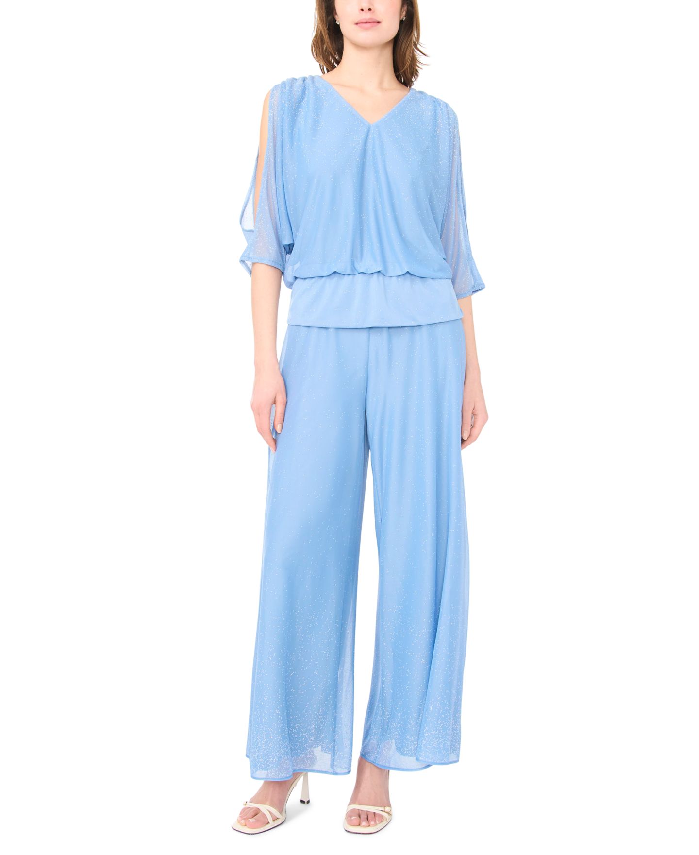Женский топ MSK V-Neck Short-Sleeve, цвет: Синий — фото 2