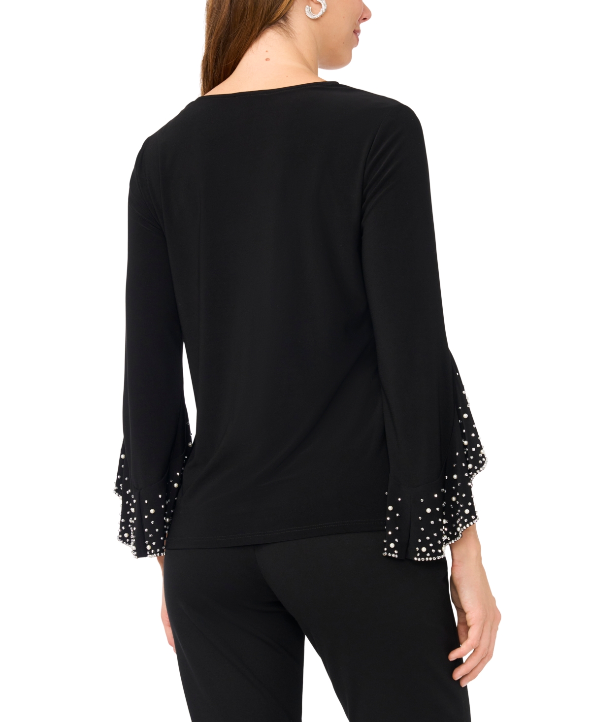 Msk Women's V-Neck Long-Sleeves Top