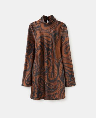 Women's Paisley-Print Satin Dress