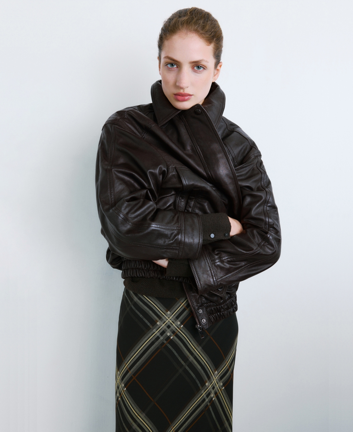 Mango Women's Checked Long Skirt