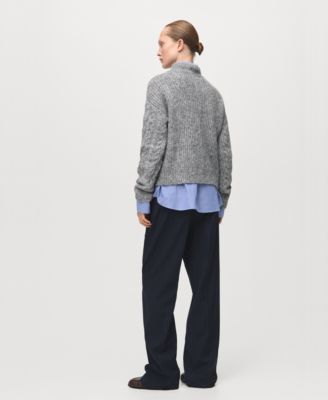 Women's Perkins Neck Braided Sweater