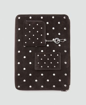 Women's Studded Leather Laptop Case