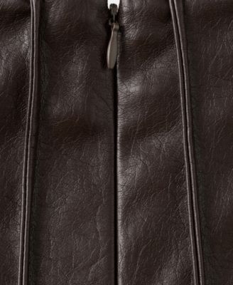 Women's Faux-Leather Godet Skirt