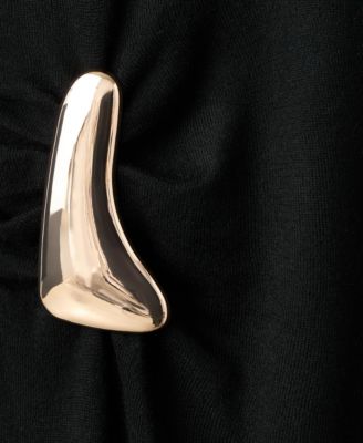 Women's Brooch Turtleneck Knitted Dress