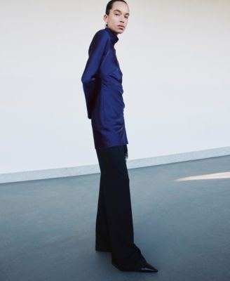 Women's Pleat Detail Satin Dress