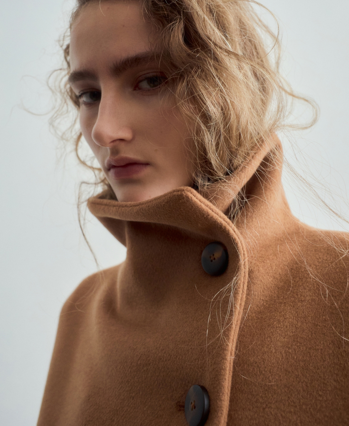 Mango Women's Wool-Blend Funnel-Neck Coat