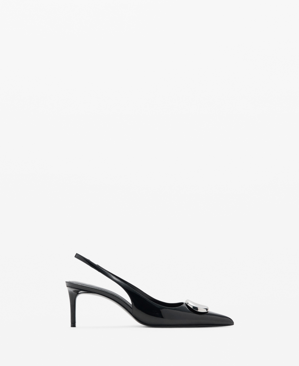 Mango Women's Metal Detail Patent Leather High-Heeled Shoes