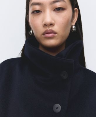 Women's Wool Funnel-Neck Coat
