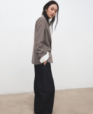 Women's Double-Breasted Micro-Houndstooth Jacket