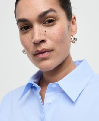 Women's Slim-Fit Poplin Shirt