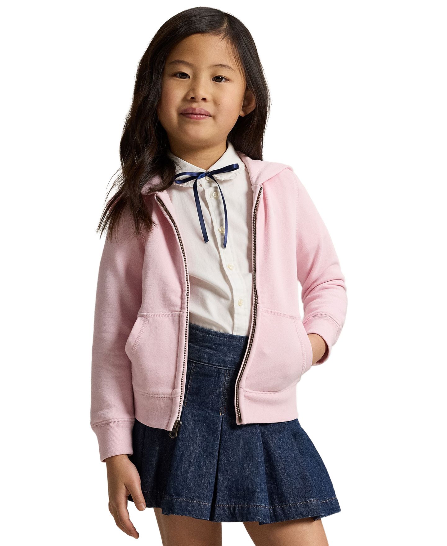 Худи Polo Ralph Lauren French Terry Full-Zip для девочек, цвет: Розовый — фото 5