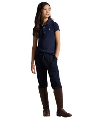 Girls 7-16 Stretch Cotton Mesh Polo Shirt