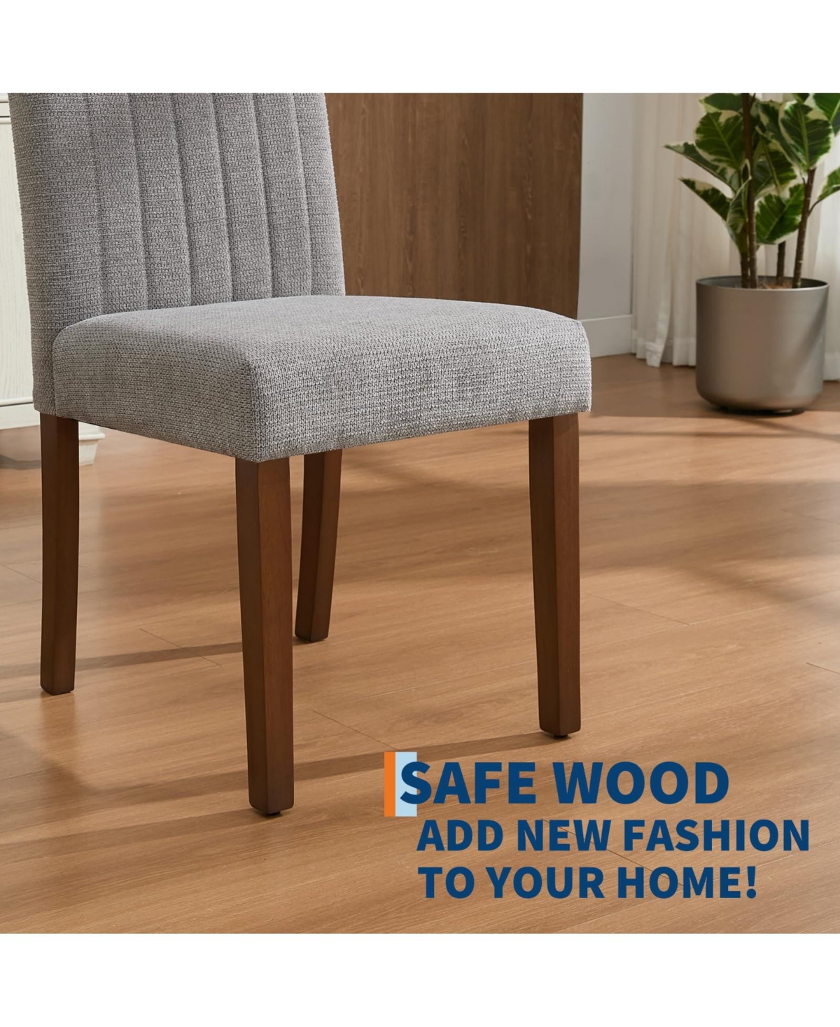 gaomon Set of 6 Modern Linen Fabric Upholstered Dining Chairs