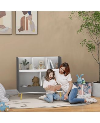 2 Tier Kids Bookcase with Toy Storage Compartments