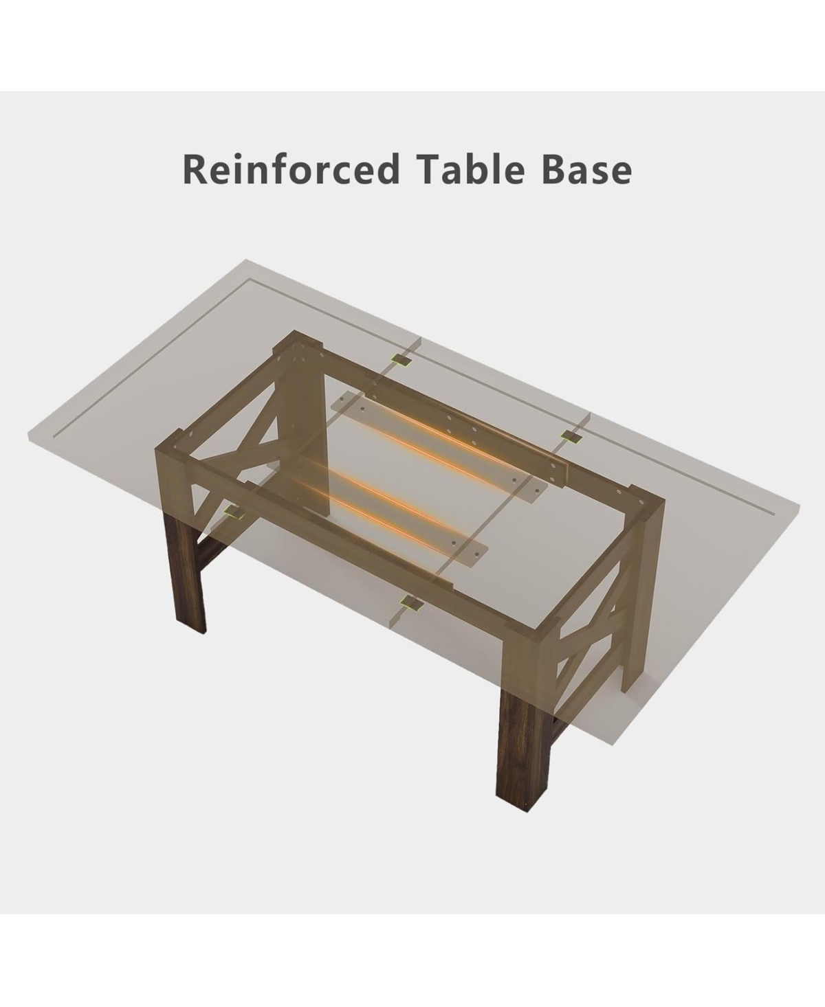 Gaomon Kitchen Table Brown Long Wooden Dining Table for 6-8 for Dining Room, Home Office, Living Room