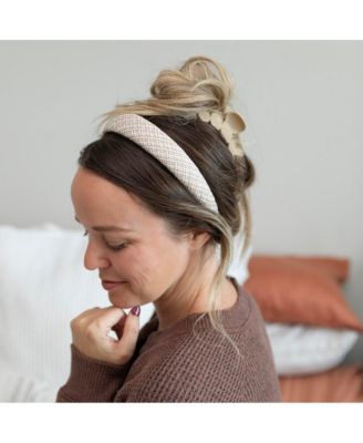 Women's Classic Padded Tweed Headband - Cream Beige